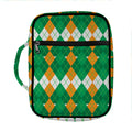 Irish Themed Argyle Pattern Print Front Pocket Bible Bag