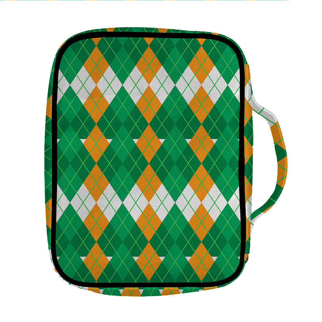 Irish Themed Argyle Pattern Print Front Pocket Bible Bag