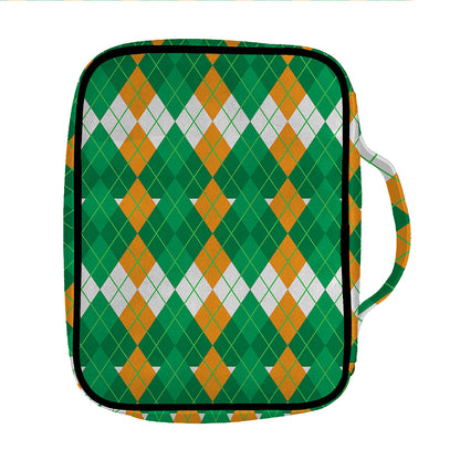 Irish Themed Argyle Pattern Print Front Pocket Bible Bag
