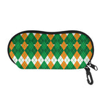 Irish Themed Argyle Pattern Print Glasses Case