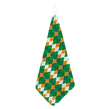 Irish Themed Argyle Pattern Print Hand Towel