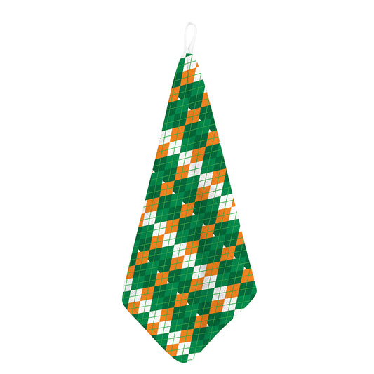 Irish Themed Argyle Pattern Print Hand Towel