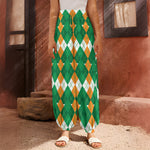 Irish Themed Argyle Pattern Print Harem Pants