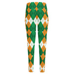 Irish Themed Argyle Pattern Print High-Waisted Pocket Leggings