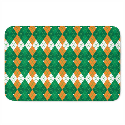 Irish Themed Argyle Pattern Print Indoor Door Mat