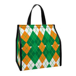 Irish Themed Argyle Pattern Print Insulated Lunch Tote