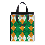 Irish Themed Argyle Pattern Print Insulated Lunch Tote
