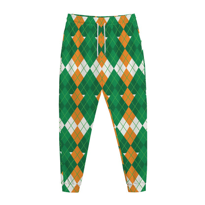 Irish Themed Argyle Pattern Print Jogger Pants