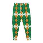 Irish Themed Argyle Pattern Print Jogger Pants