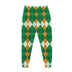 Irish Themed Argyle Pattern Print Jogger Pants