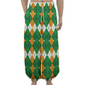 Irish Themed Argyle Pattern Print Lantern Pants