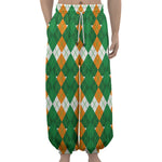 Irish Themed Argyle Pattern Print Lantern Pants