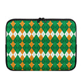 Irish Themed Argyle Pattern Print Laptop Sleeve