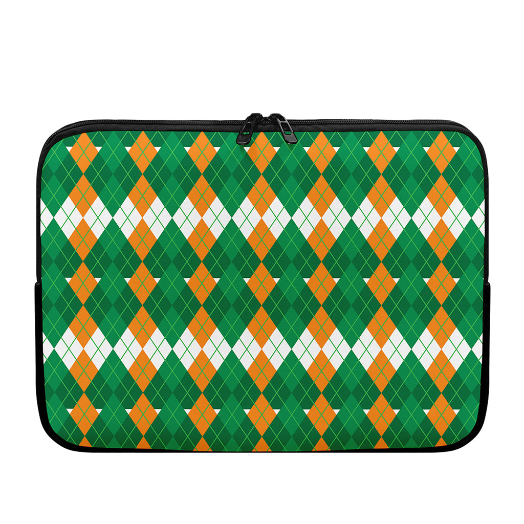 Irish Themed Argyle Pattern Print Laptop Sleeve