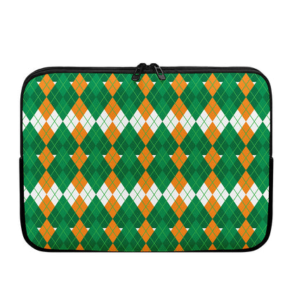 Irish Themed Argyle Pattern Print Laptop Sleeve