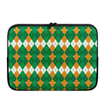 Irish Themed Argyle Pattern Print Laptop Sleeve