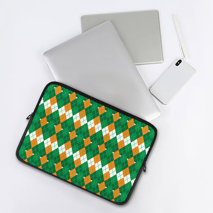 Irish Themed Argyle Pattern Print Laptop Sleeve