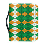 Irish Themed Argyle Pattern Print Leather Bible Cover
