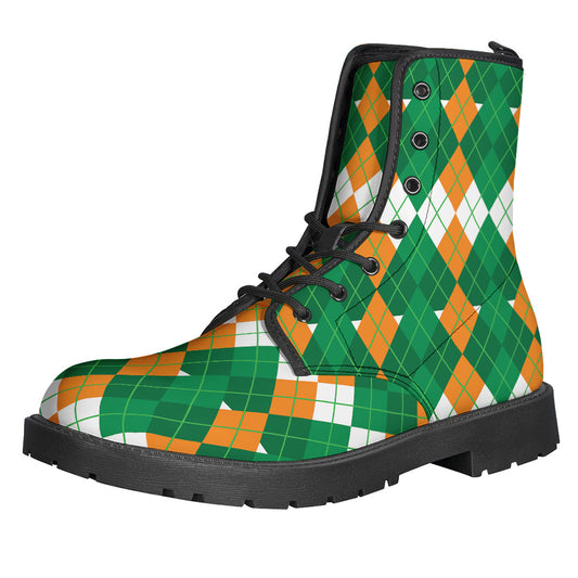 Irish Themed Argyle Pattern Print Backpack