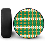 Irish Themed Argyle Pattern Print Leather Spare Tire Cover