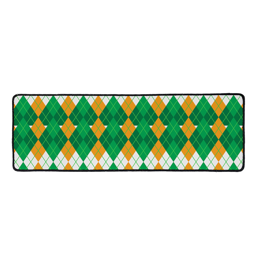 Irish Themed Argyle Pattern Print Long Kitchen Mat