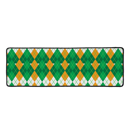 Irish Themed Argyle Pattern Print Long Kitchen Mat