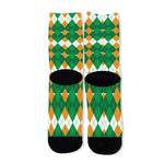 Irish Themed Argyle Pattern Print Long Socks