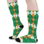 Irish Themed Argyle Pattern Print Long Socks