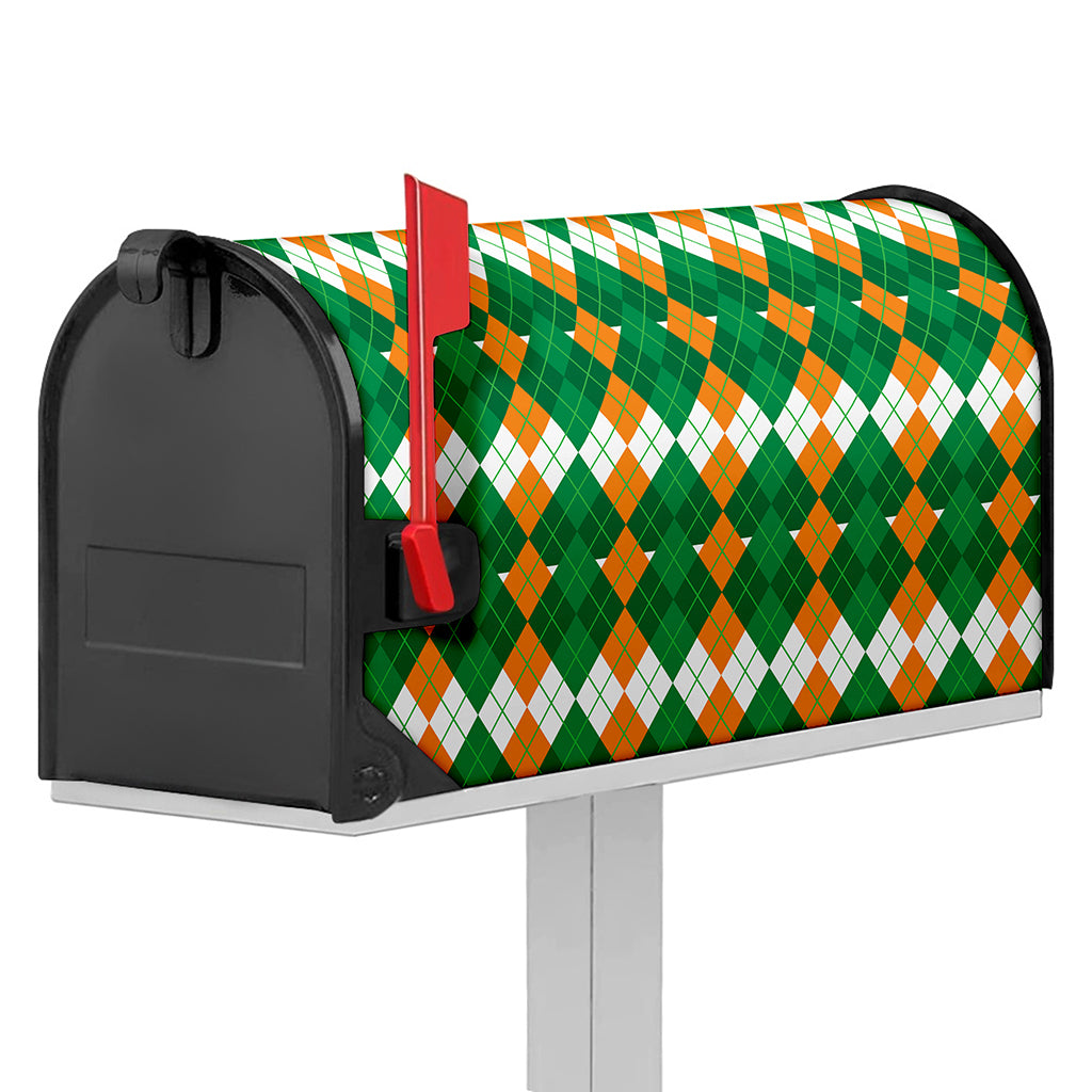 Irish Themed Argyle Pattern Print Mailbox Cover