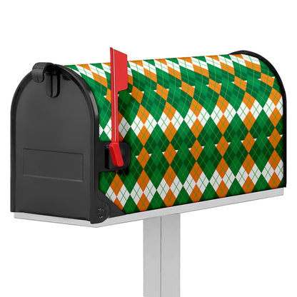 Irish Themed Argyle Pattern Print Mailbox Cover