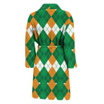 Irish Themed Argyle Pattern Print Men's Bathrobe