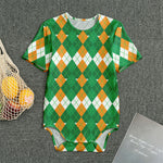 Irish Themed Argyle Pattern Print Men's Bodysuit