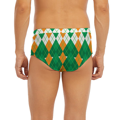 Irish Themed Argyle Pattern Print Men's Briefs