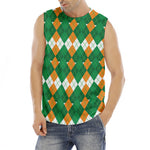 Irish Themed Argyle Pattern Print Men's Fitness Tank Top