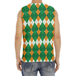 Irish Themed Argyle Pattern Print Men's Fitness Tank Top
