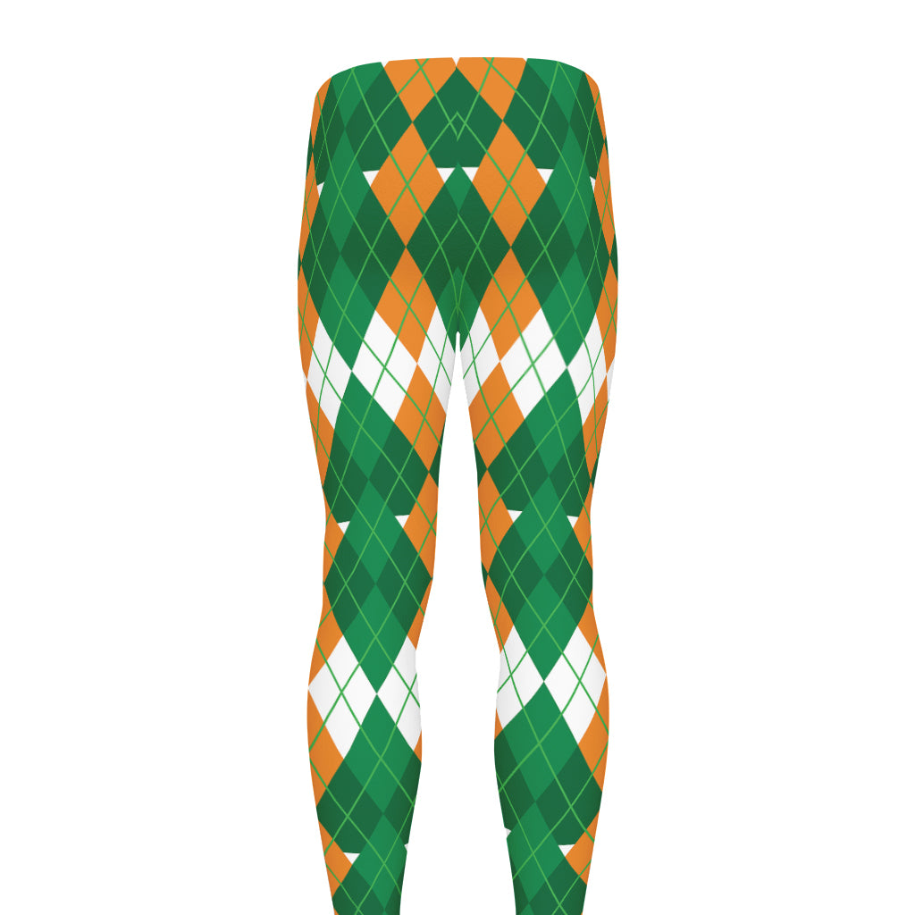 Irish Themed Argyle Pattern Print Men's leggings