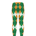 Irish Themed Argyle Pattern Print Men's leggings