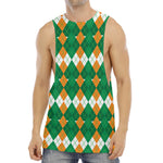 Irish Themed Argyle Pattern Print Men's Muscle Tank Top