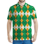 Irish Themed Argyle Pattern Print Men's Polo Shirt