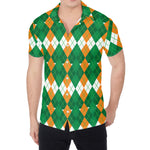 Irish Themed Argyle Pattern Print Men's Shirt
