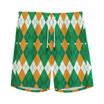 Irish Themed Argyle Pattern Print Men's Sports Shorts