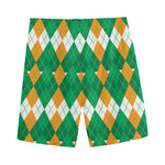 Irish Themed Argyle Pattern Print Men's Sports Shorts