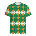 Irish Themed Argyle Pattern Print Men's Athletic T-Shirt