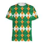 Irish Themed Argyle Pattern Print Men's Sports T-Shirt