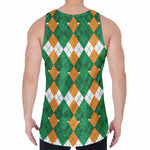 Irish Themed Argyle Pattern Print Men's Velvet Tank Top