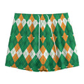 Irish Themed Argyle Pattern Print Mesh Shorts