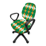 Irish Themed Argyle Pattern Print Office Chair Cover