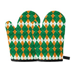 Irish Themed Argyle Pattern Print Oven Mitts