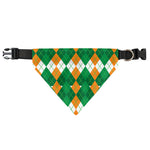 Irish Themed Argyle Pattern Print Over The Collar Dog Bandana