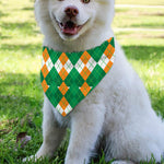 Irish Themed Argyle Pattern Print Over The Collar Dog Bandana